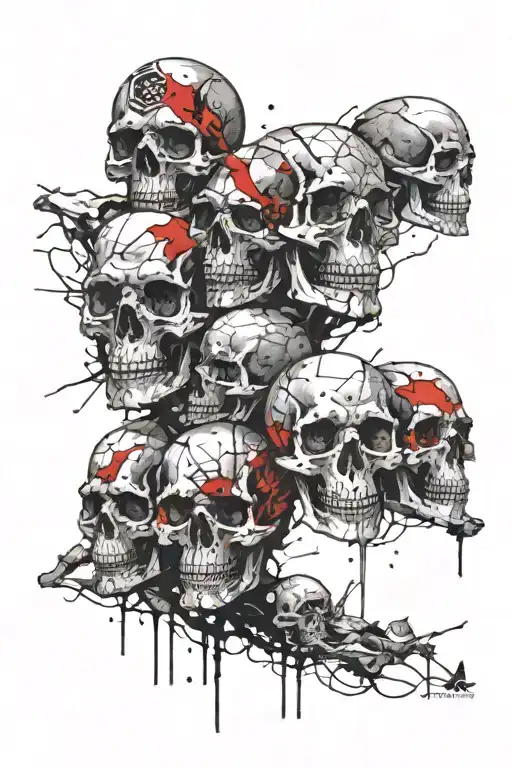 Multiple Skulls Surrounded My Mountain Range