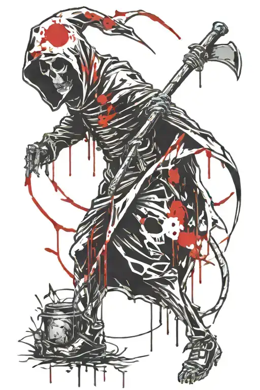 Grim Reaper Holding A Scythe