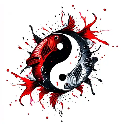 Pisces Fishes Yin Yang Symbol Formed