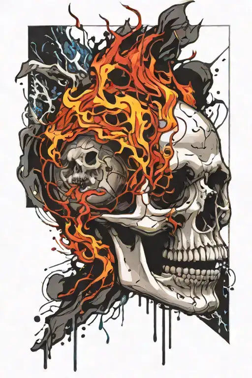 Screaming Skull On Fire