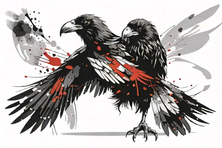 Raven Flying Fighting Stance