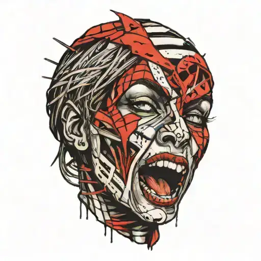 Female Mummy Screaming And Bandages