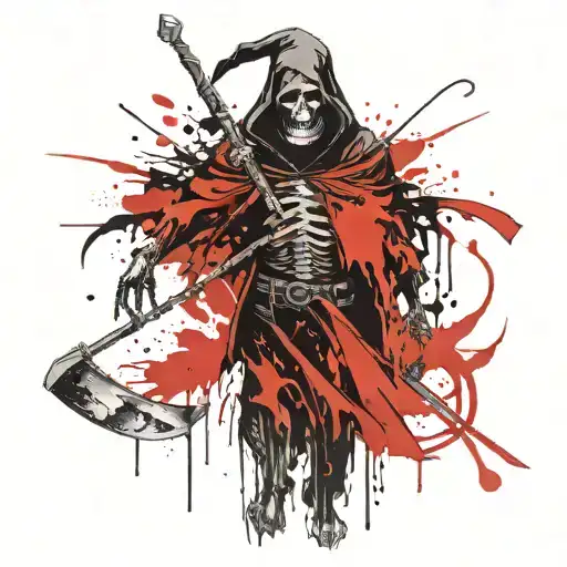 Grim Reaper Holding Staf