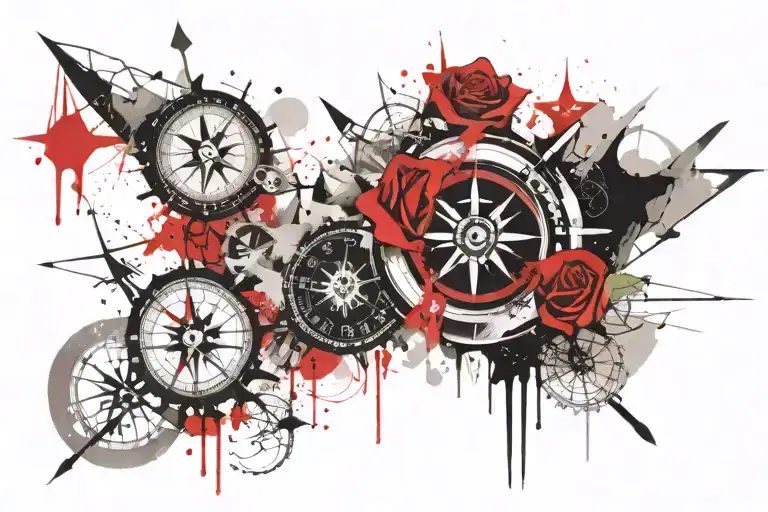 Rose And Compass Rose