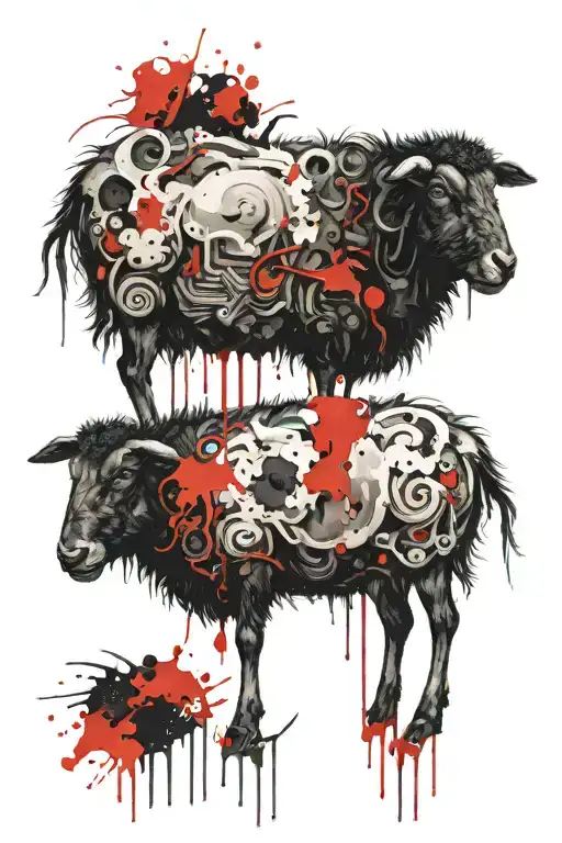 Sexy Black Sheep Standing