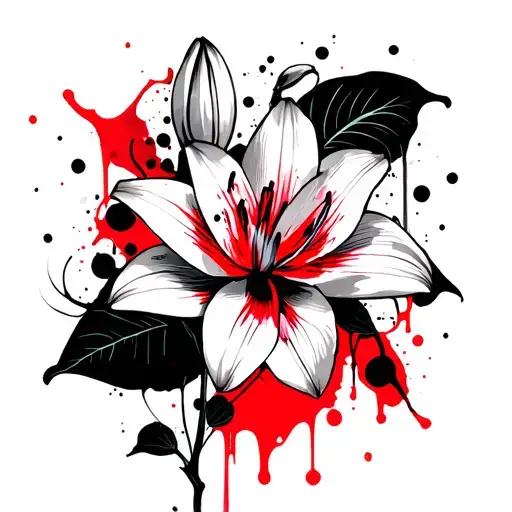 Lily And Lotus Symbolysing Completeness Growing On A Vine