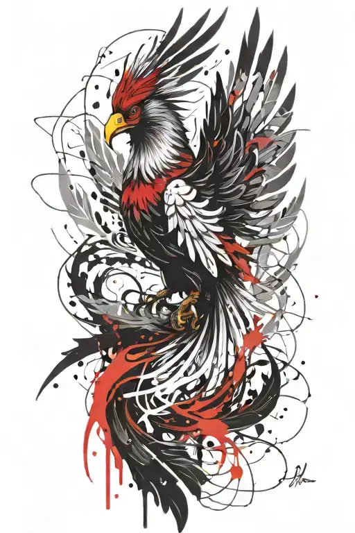 Phoenix Bird Spreading Its Wings