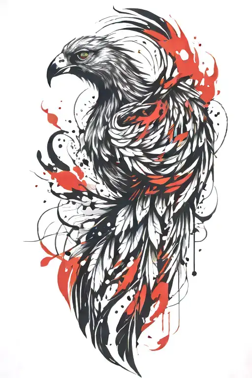 Phoenix Bird Spreading Its Wings