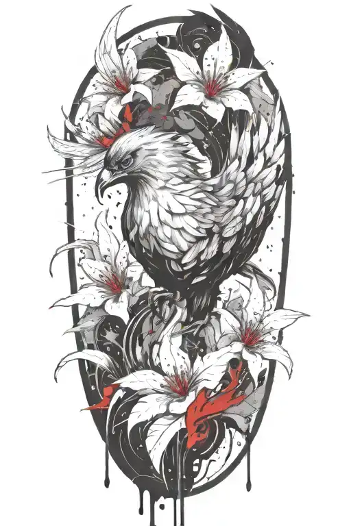 Phoenix Bird Spreading Its Wings