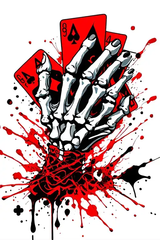 Skeleton Hand Dropping Cards