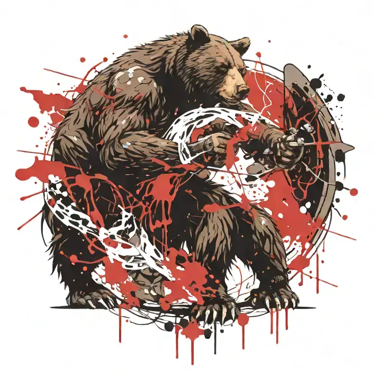 Bear Warrior Angel Fighting