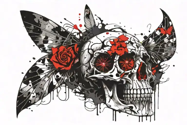 Black Moth Skull Time Fading
