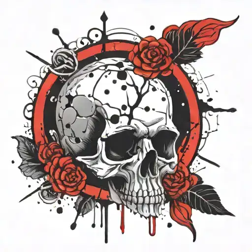 Skull Polka Trash Style Momento Mori Memento Vivere