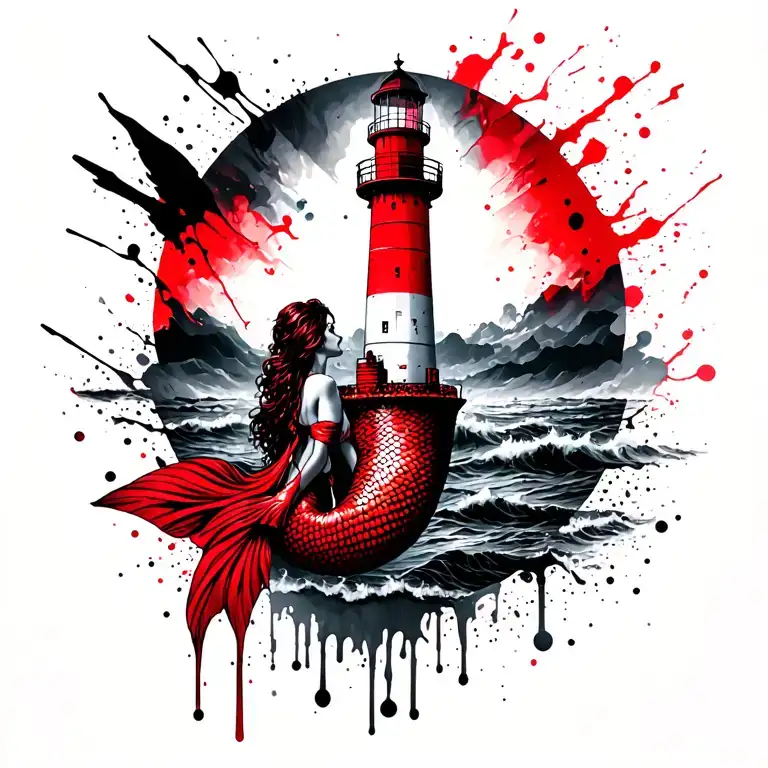 Lighthouse And Mermaid