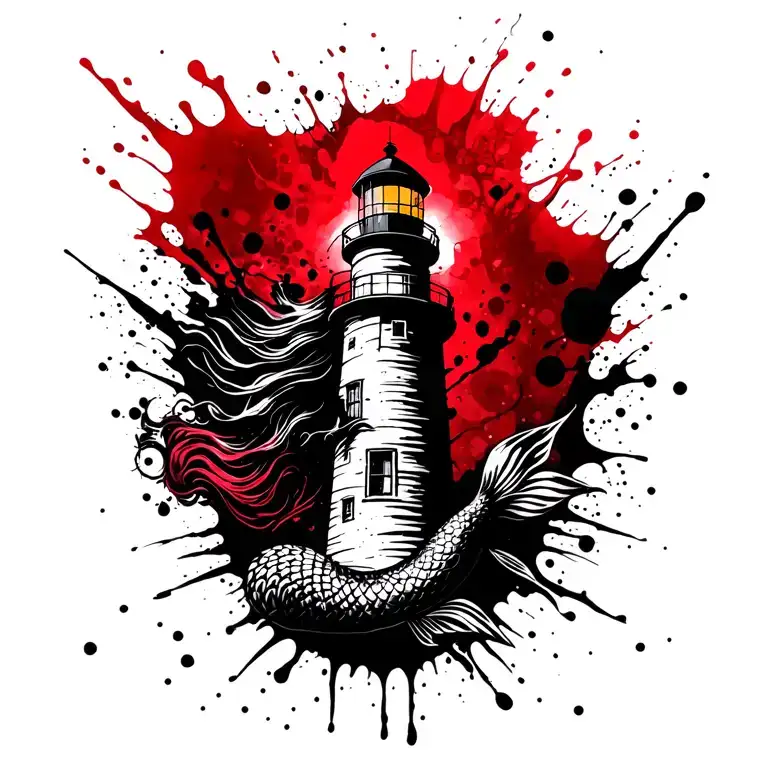Lighthouse And Mermaid