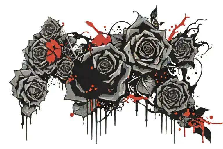The Name Coda With Black Roses Surrounding It