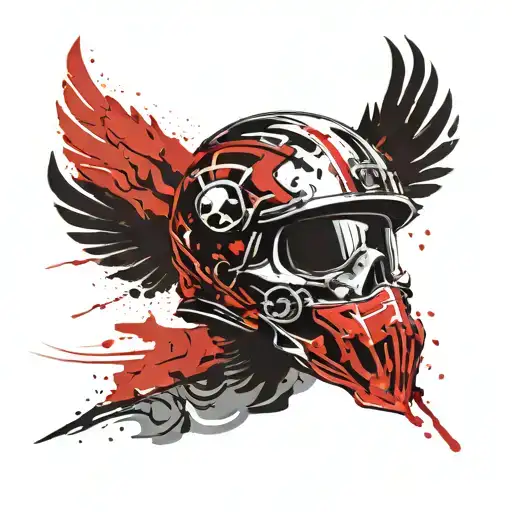 Motocross Skull In Helmet