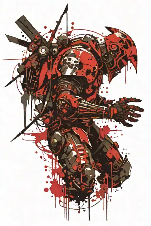 Necromancer With Red And Black Armour