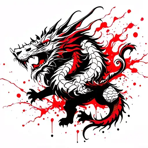 Jin Jang Dragon Hugging A Flawl Lion