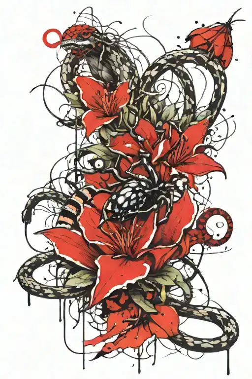 Lily Spider And Snake