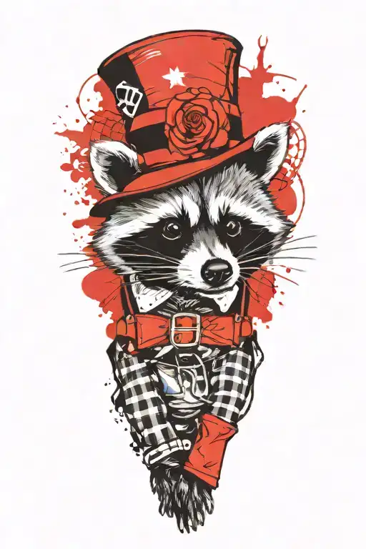 Raccoon Wearing Lederhosen