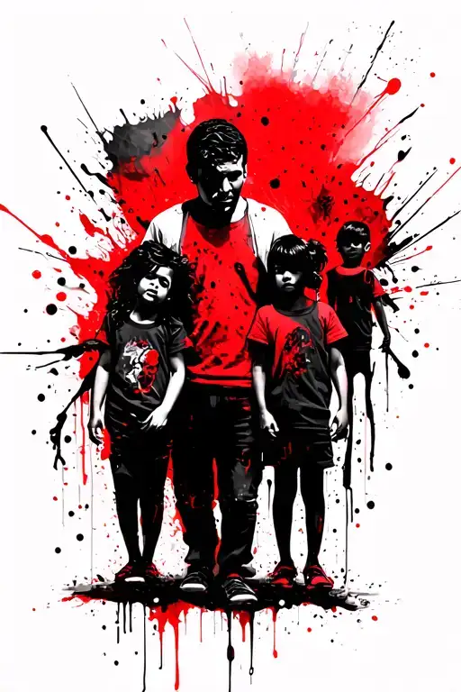 Children With Dad And Three Children