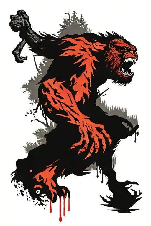 Mountains Trees And Bigfoot