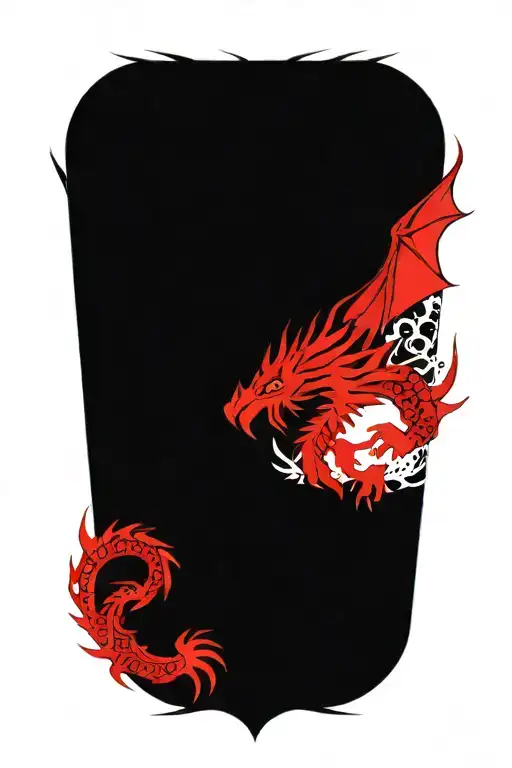 Aztec Dragon Wrapping Around A Cross Made