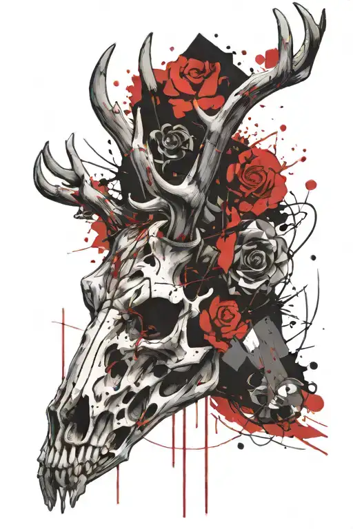 Dark Deer Skull Face