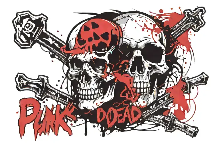Punk Rock And The Inscription Punk Not Dead Half Alive And A Skull And Crossbones