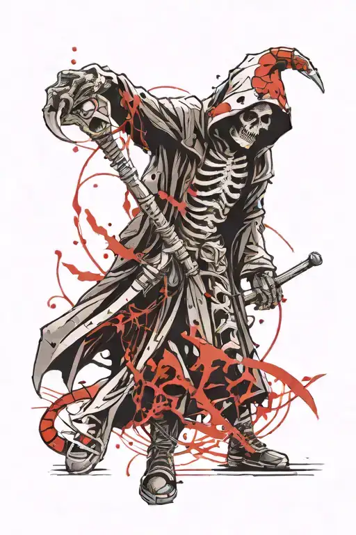 Grim Reaper Holding A Scythe