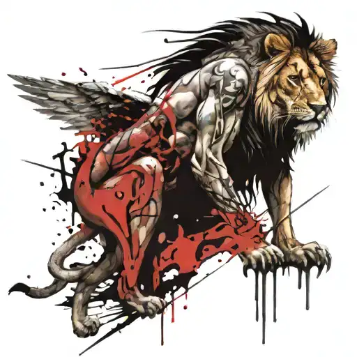 Angel Of Death With Lion