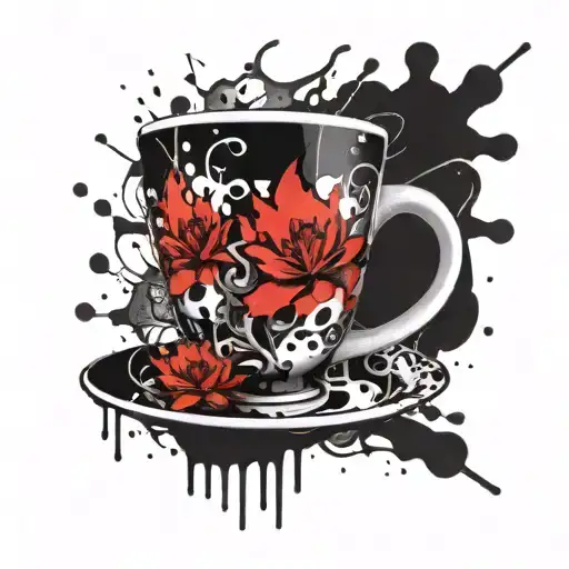Black And White Tea Cup