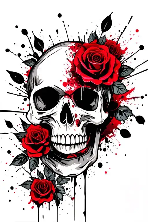 Skull With Roses