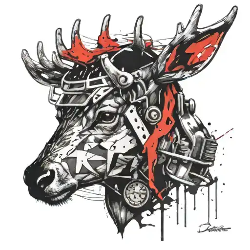 Deer And American Football Helmet