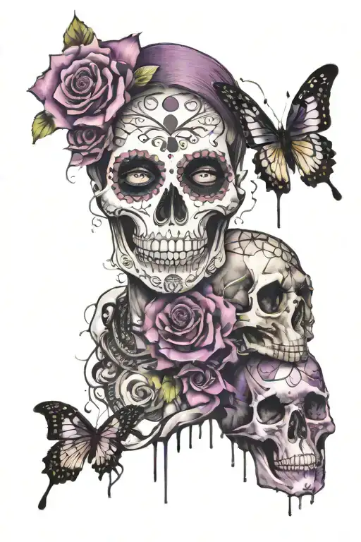Day Of The Dead Purple And Black