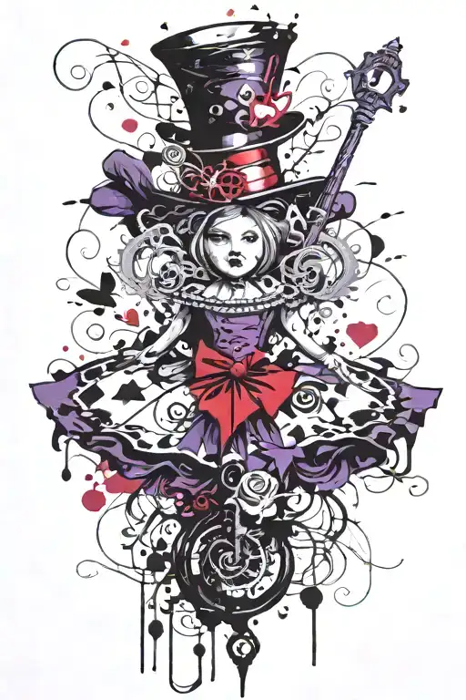 Alice In Wonderland Purple And Black