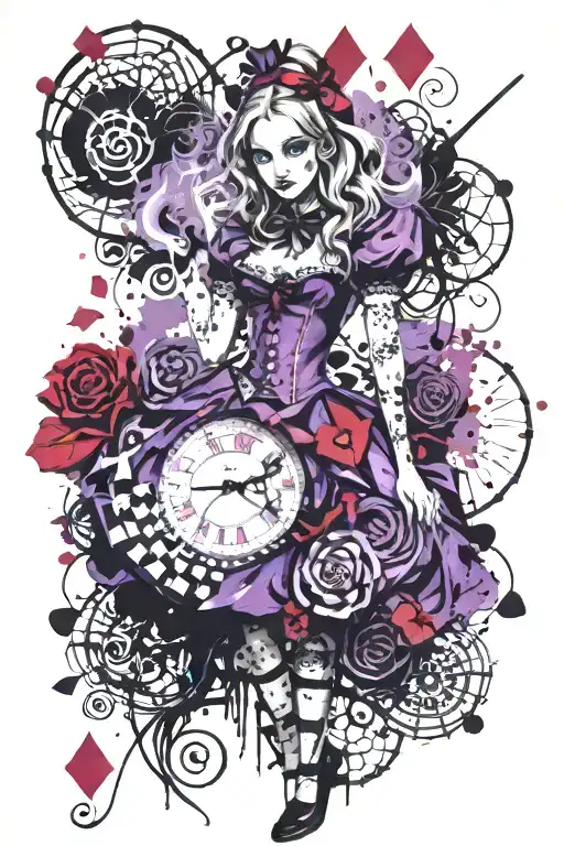 Alice In Wonderland Purple And Black