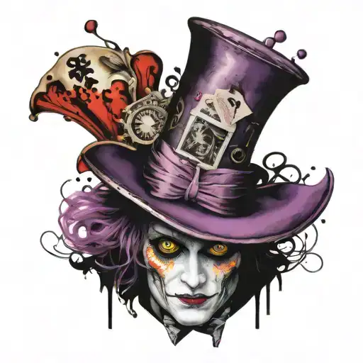 Alice In Wonderland Mad Hatter Purple And Black