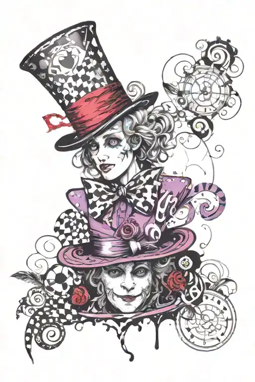 Alice In Wonderland Mad Hatter Purple And Black