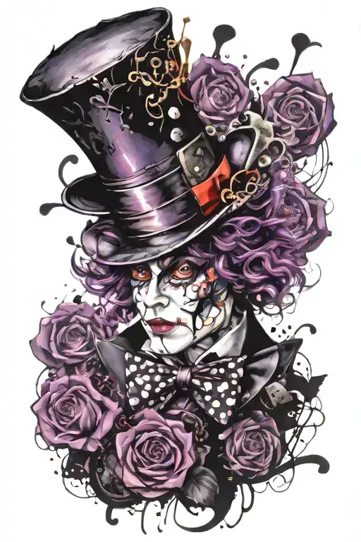 Alice In Wonderland Mad Hatter Purple And Black