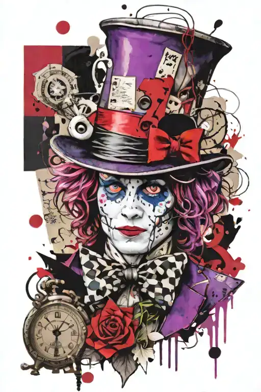 Alice In Wonderland Mad Hatter Purple And Black