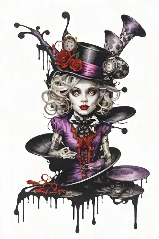Alice In Wonderland Purple And Black