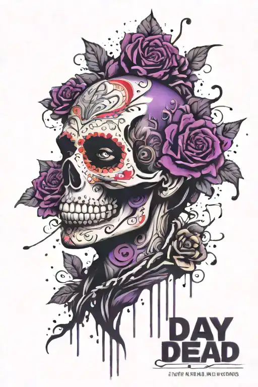 Day Of The Dead Purple And Black