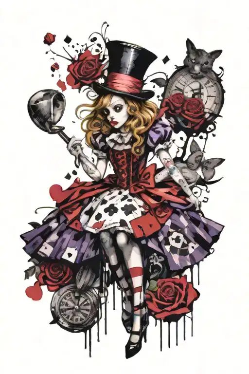 Alice In Wonderland Purple And Black Only