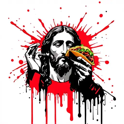 Jesus Eating A Taco