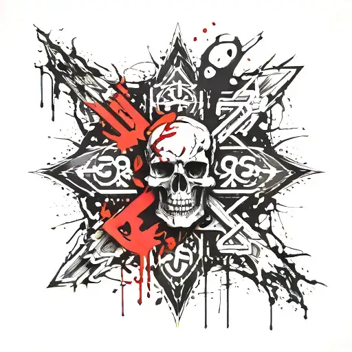 German Cross With Skull