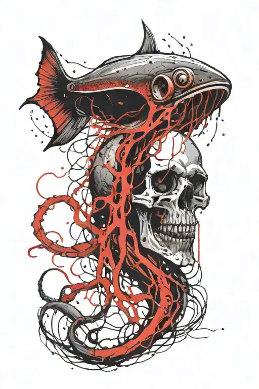 Giant Squid With Skull Instead Of Head