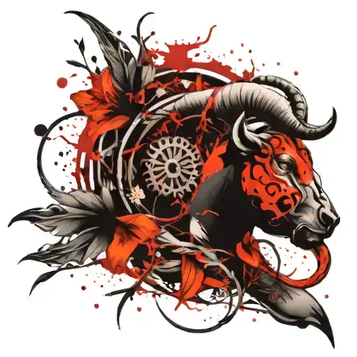 Pices Zodiac Sign Intertwined With Lily Flower