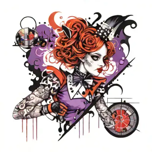 Alice In Wonderland Purple And Black Sleeve